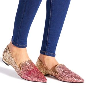 Take 40% Off Avery Ombré Glitter Flats Size 7